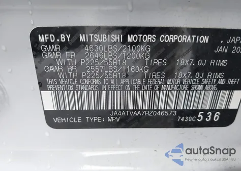 2024 Mitsubishi Eclipse Cross Ralliart S-Awc z USA, uszkodzony, nr VIN JA4ATVAA7RZ046573